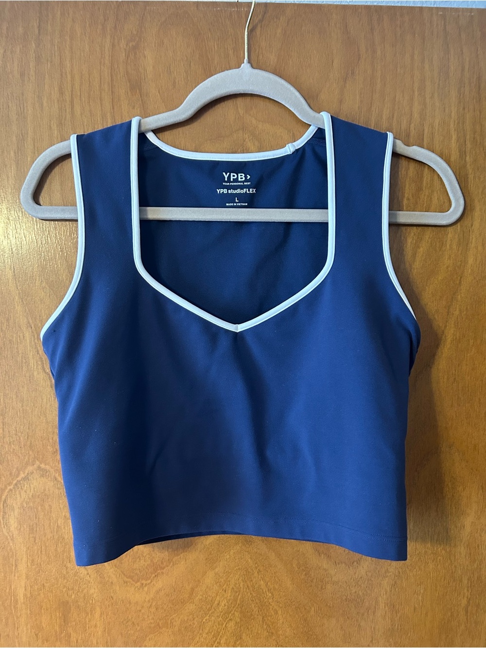 Abercrombie & Fitch Navy Crop Tank with White Trim